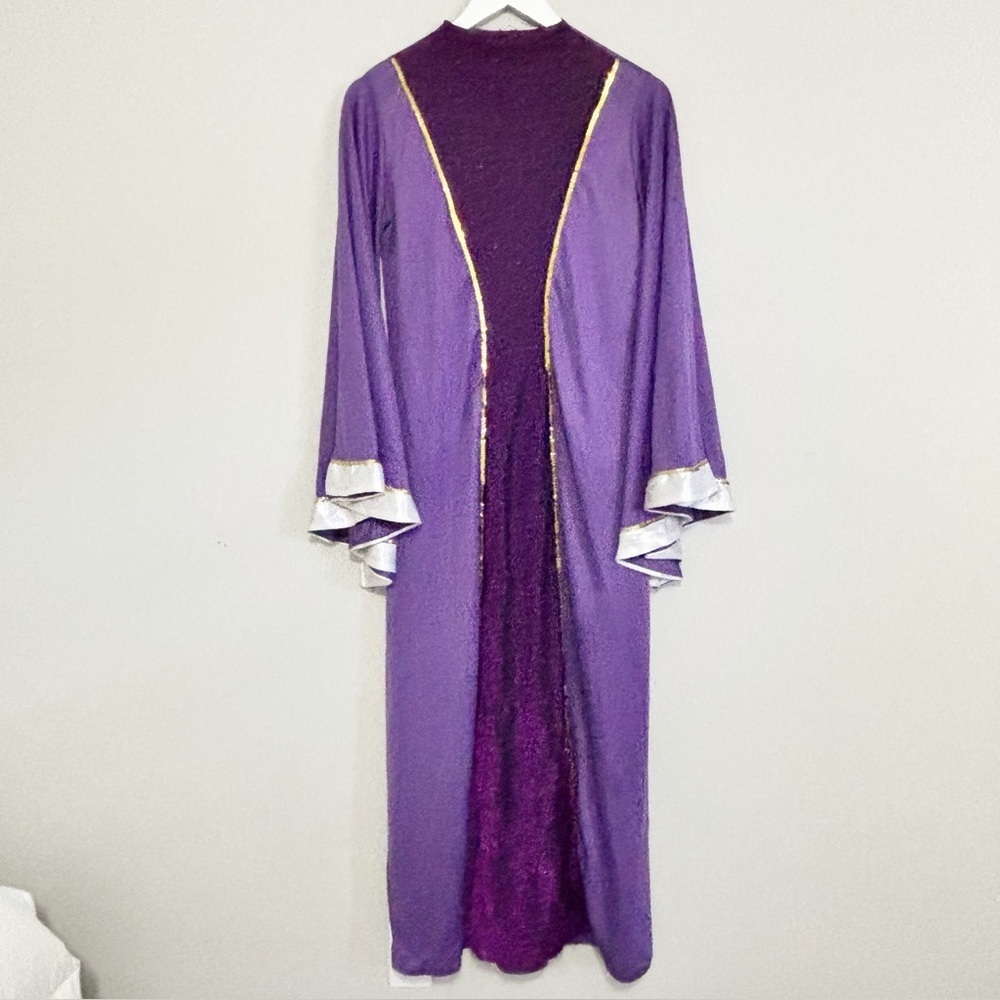 DISNEY Women’s Purple Sparkle WICKED WEAR Dress Bell Sleeves Halloween Size S